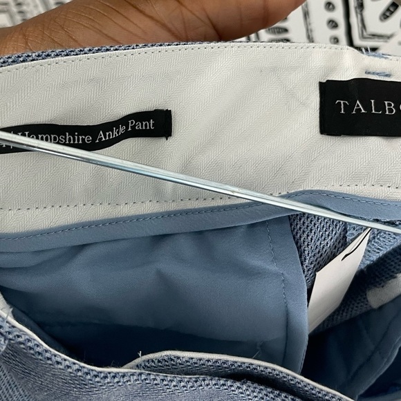 NWOT Women Talbots Blue Chambray Mid Rise Straight Leg Hampshire Ankle Pants 14 - Picture 2 of 10